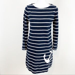J Crew long sleeve stripe shift dress